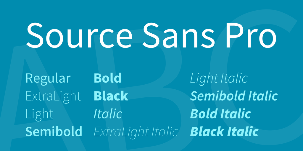 Source Sans Pro 是一個開源的多功能字型家族